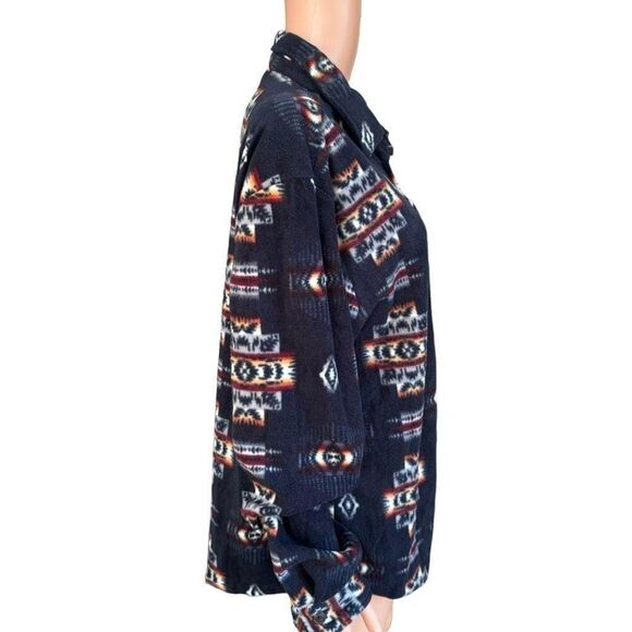 ✨Dixxon Flannel Co. Griffintown Aztec Men's Navy and White Fleece Sz L Shacket✨ - Picture 4 of 9